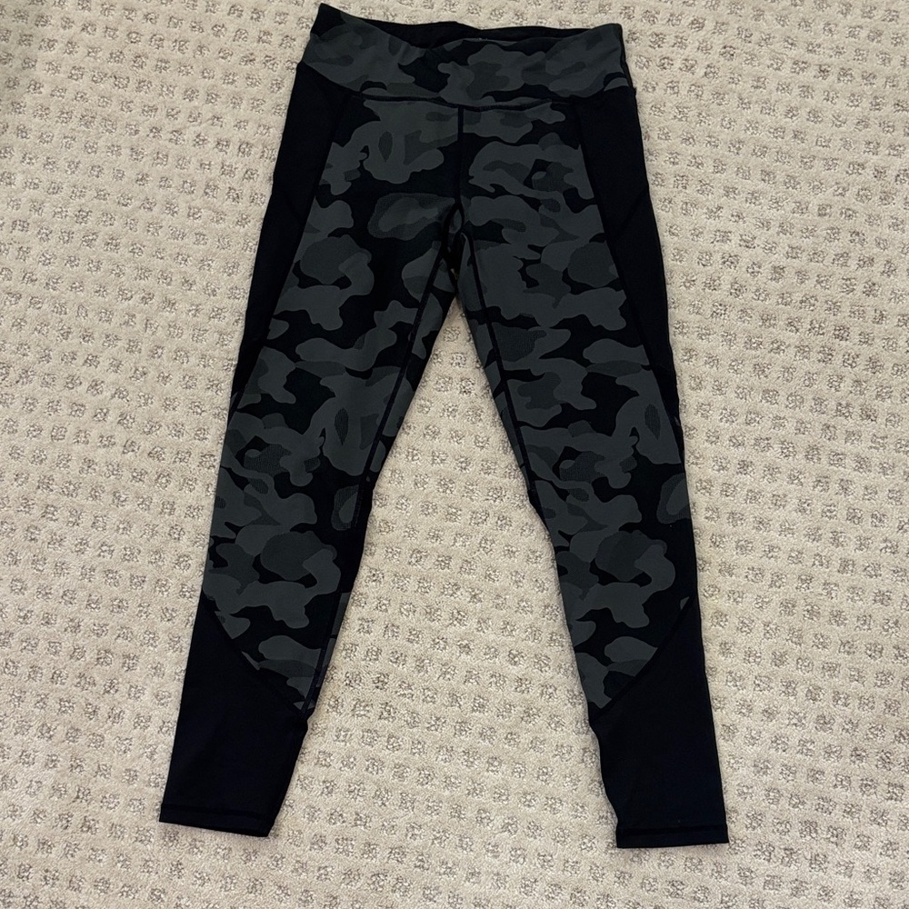 Calvin Klein Black and Gray Camouflage Kids Leggings